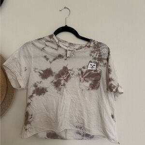 Ripndip White and Brown Crop Relaxed T-Shirt